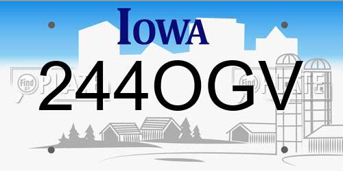 244OGV Iowa License Plate