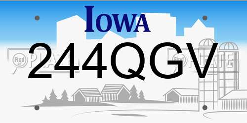 244QGV Iowa License Plate