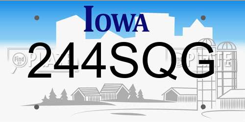 244SQG Iowa License Plate