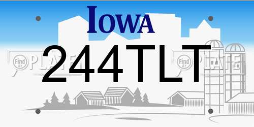 244TLT Iowa License Plate