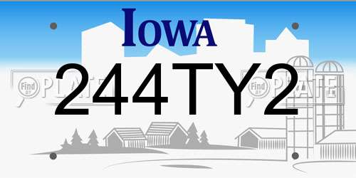 244TY2 Iowa License Plate