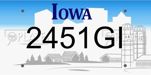 2451GI Iowa License Plate