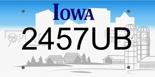 2457UB Iowa License Plate