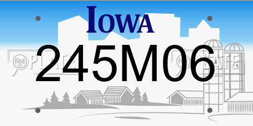 245M06 Iowa License Plate