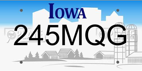 245MQG Iowa License Plate
