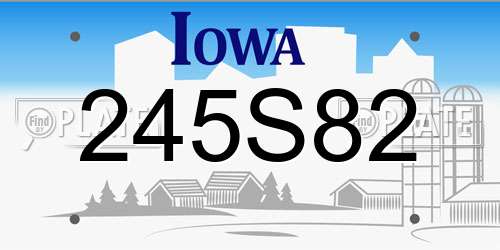 245S82 Iowa License Plate