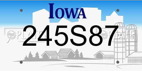 245S87 Iowa License Plate