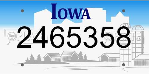 2465358 Iowa License Plate