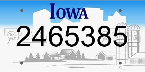2465385 Iowa License Plate