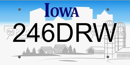 246DRW Iowa License Plate