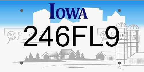 246FL9 Iowa License Plate