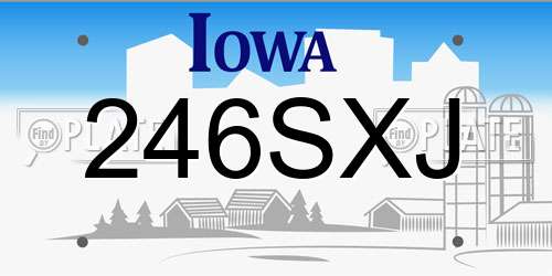 246SXJ Iowa License Plate