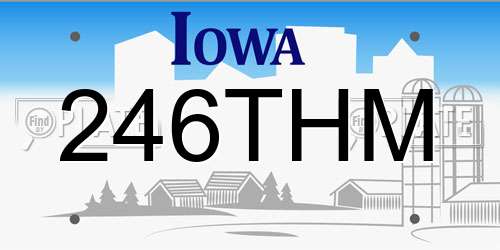 246THM Iowa License Plate