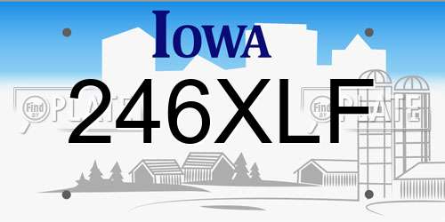 246XLF Iowa License Plate