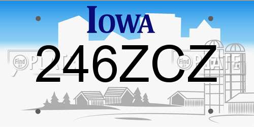 246ZCZ Iowa License Plate