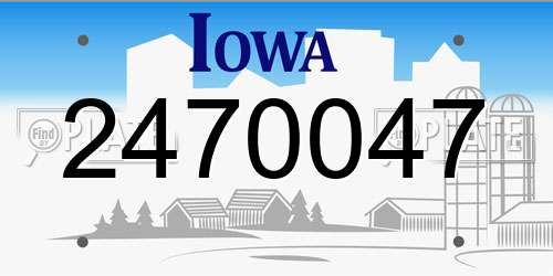 2470047 Iowa License Plate