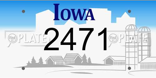2471 Iowa License Plate