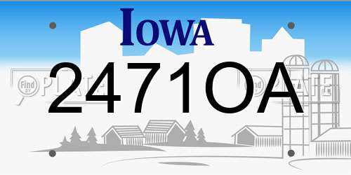2471OA Iowa License Plate