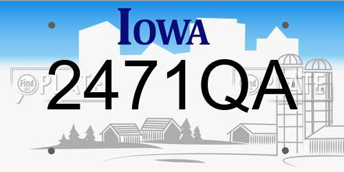 2471QA Iowa License Plate