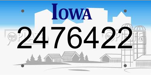 2476422 Iowa License Plate