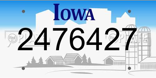 2476427 Iowa License Plate