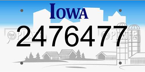 2476477 Iowa License Plate