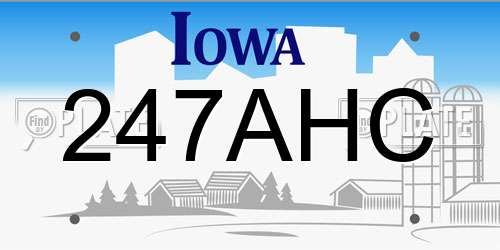 247AHC Iowa License Plate