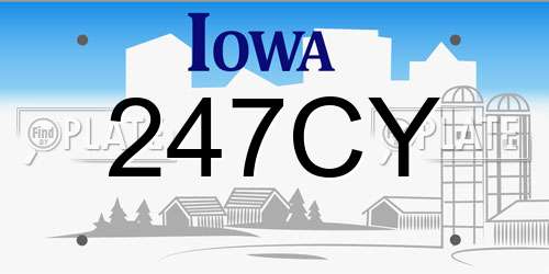247CY Iowa License Plate
