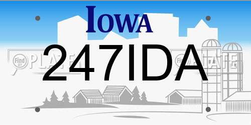 247IDA Iowa License Plate