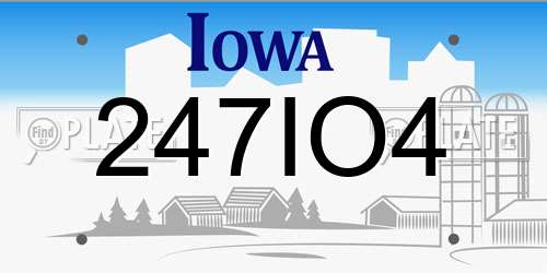 247IO4 Iowa License Plate