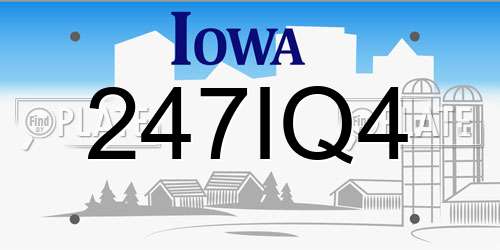 247IQ4 Iowa License Plate