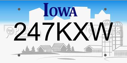247KXW Iowa License Plate
