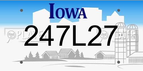 247L27 Iowa License Plate