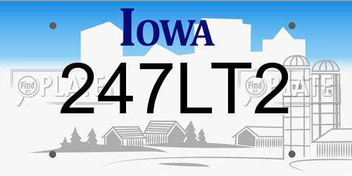 247LT2 Iowa License Plate