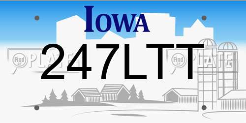 247LTT Iowa License Plate