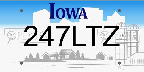 247LTZ Iowa License Plate