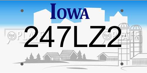 247LZ2 Iowa License Plate