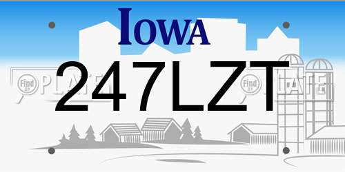 247LZT Iowa License Plate