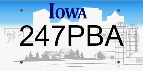 247PBA Iowa License Plate