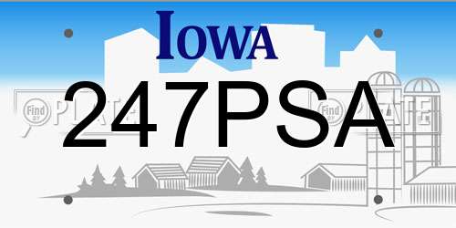 247PSA Iowa License Plate
