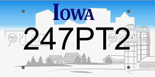 247PT2 Iowa License Plate