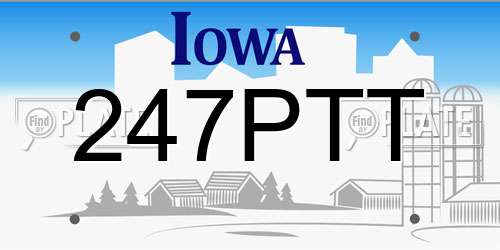 247PTT Iowa License Plate