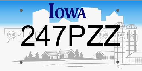 247PZZ Iowa License Plate