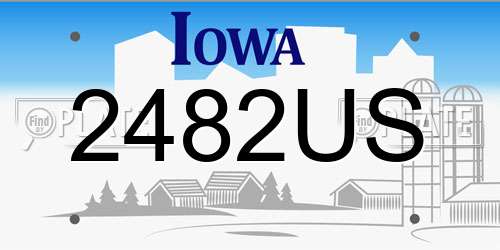 2482US Iowa License Plate