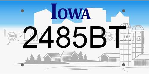 2485BT Iowa License Plate