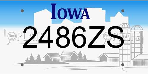 2486ZS Iowa License Plate