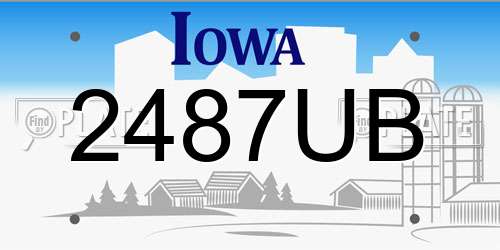 2487UB Iowa License Plate
