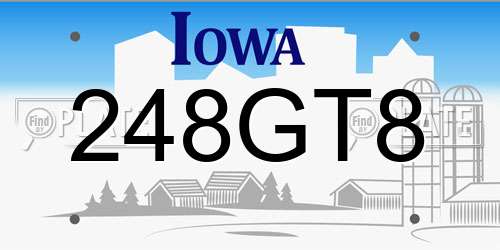 248GT8 Iowa License Plate
