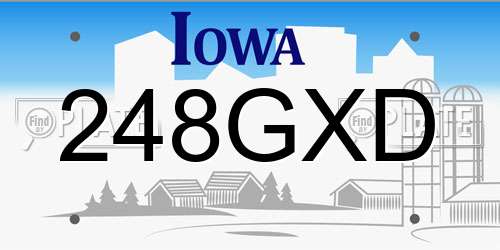 248GXD Iowa License Plate