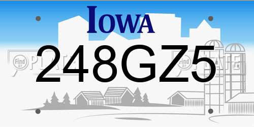248GZ5 Iowa License Plate
